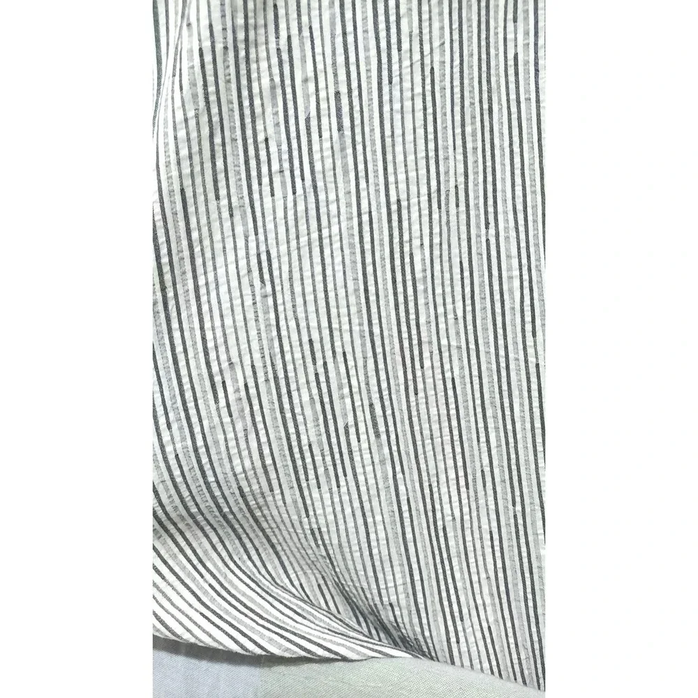 Of Joy Black White Striped Cotton Yarn dyed Jacquard Reversible Comforter Set